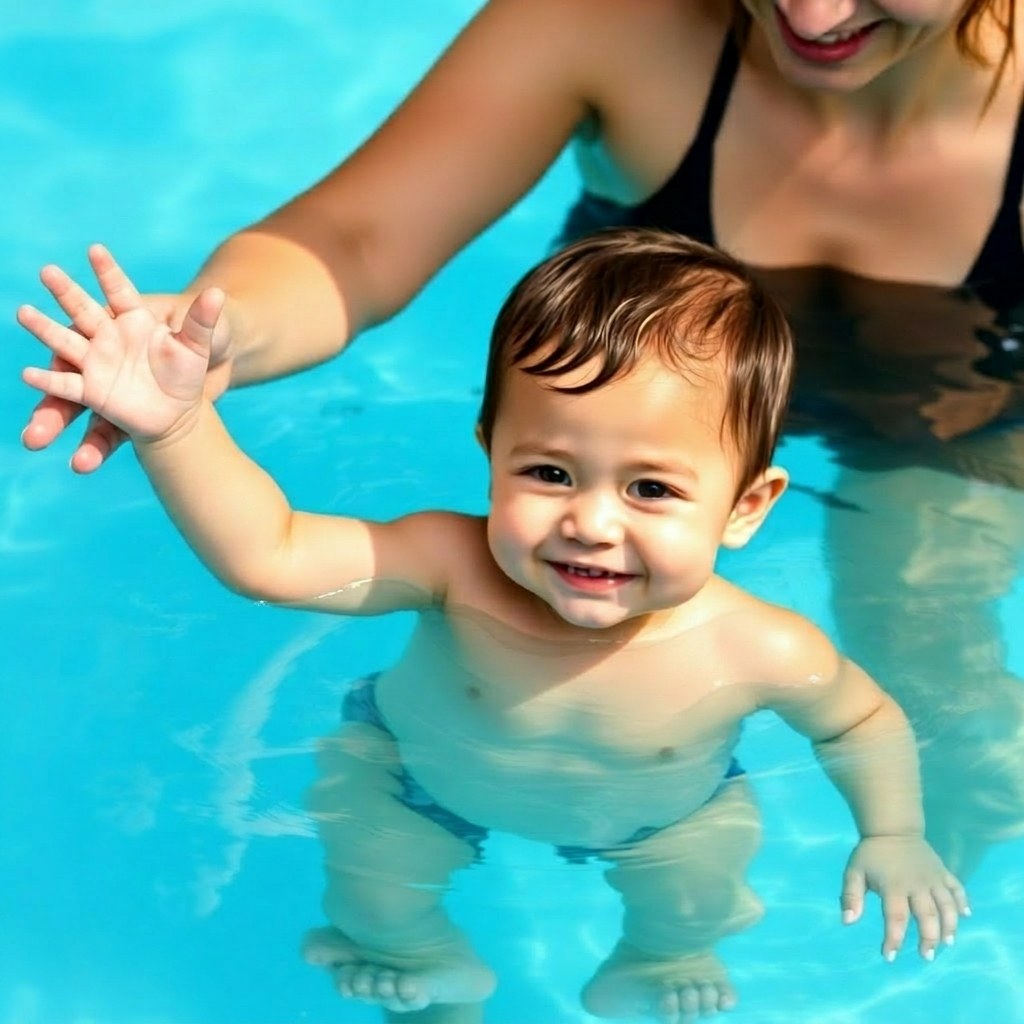 Toddler in the pool